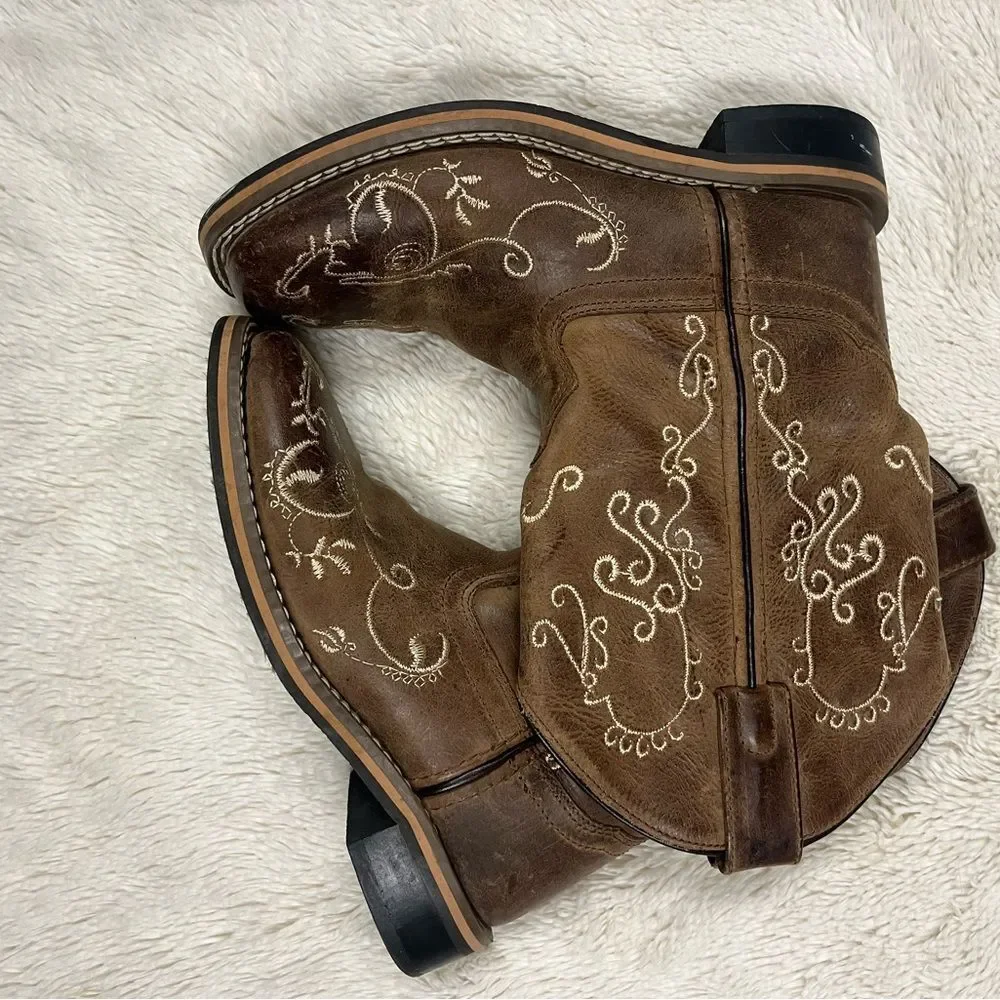 SMOKEY MOUNTAIN BOOTS /youth✨12.5regular✨Embroidered Brown Cowboy Boots. Unisex